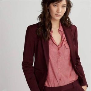 Express Wine Notch Collar Single Button Blazer